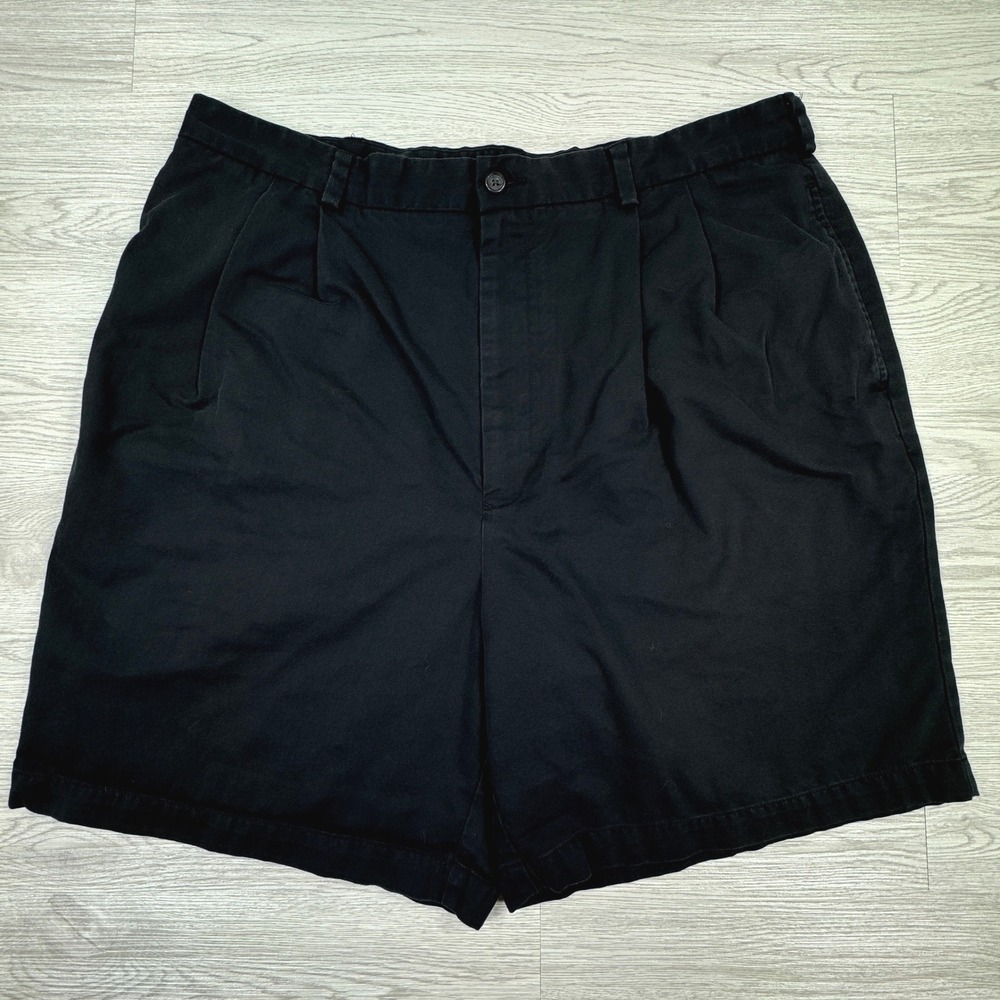 Tommy Hilfiger Men's Golf Shorts Pleated Chino Black 40 Cotton Lyocell Blend